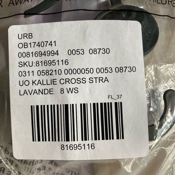 NWT Urban Outfitters Kallie Cross Strap Lavender Ballet Flat Size 8 - Picture 4 of 5